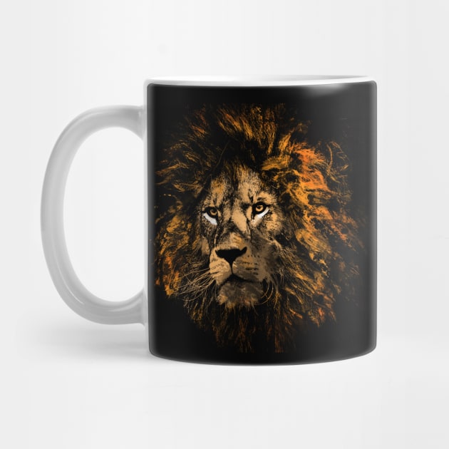 Lion Head -  Angry Cat - King Male Lion by Area31Studios